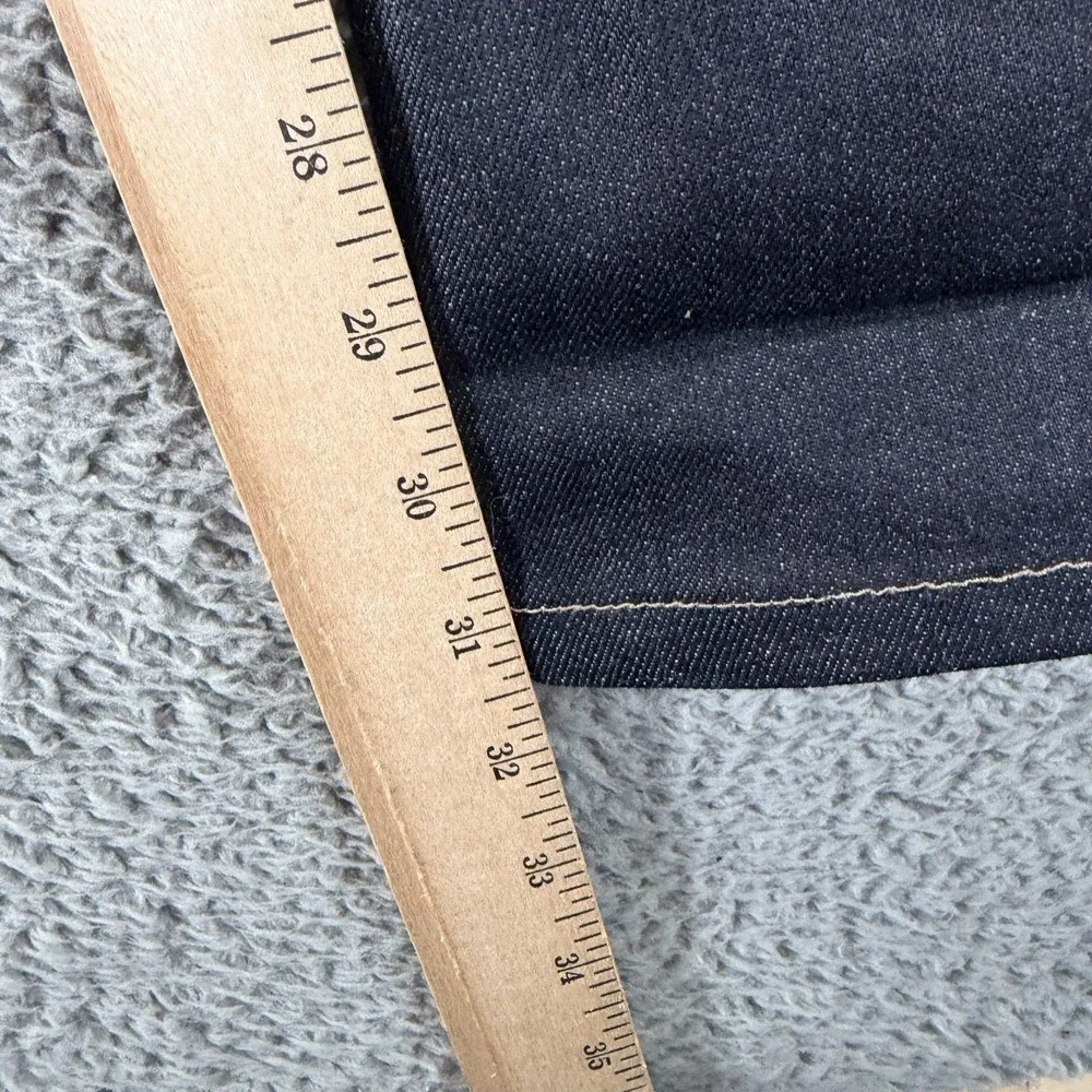 Uniqlo Jeans Men's 34x31 Black Cotton Denim Straight Dark Wash Workwear Stretch